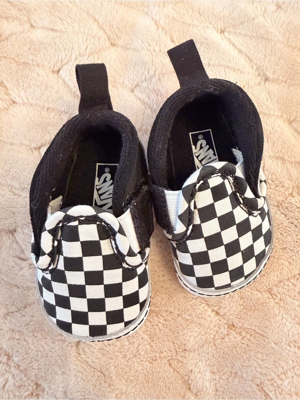Vans Black & White Checkered Kids Slip-On Shoes